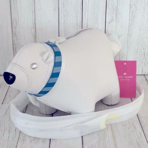 KATE SPADE NWT ARTIC FRIENDS POLAR BEAR CROSSBODY BAG CLUTCH LEATHER - Picture 7 of 11